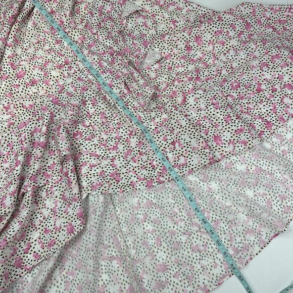 Eloquil Women's Pink Ruffled Floral Blouson‎ Crepe Asymmetric MIDI Dress 16/C44 - Picture 9 of 11